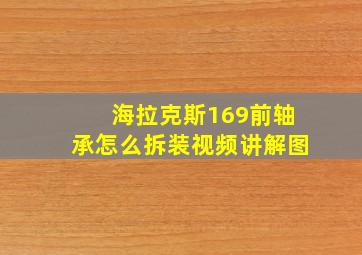 海拉克斯169前轴承怎么拆装视频讲解图