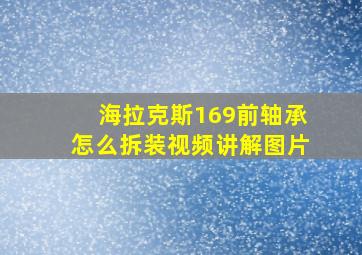 海拉克斯169前轴承怎么拆装视频讲解图片