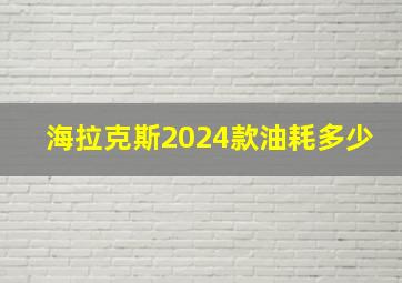 海拉克斯2024款油耗多少