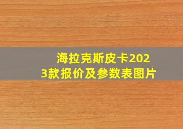 海拉克斯皮卡2023款报价及参数表图片