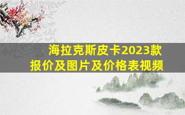 海拉克斯皮卡2023款报价及图片及价格表视频