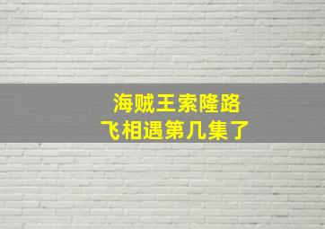 海贼王索隆路飞相遇第几集了