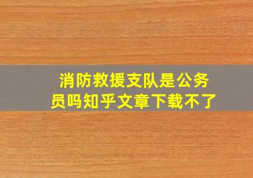 消防救援支队是公务员吗知乎文章下载不了