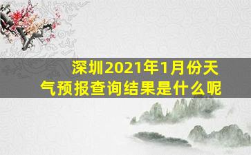 深圳2021年1月份天气预报查询结果是什么呢