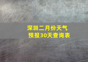 深圳二月份天气预报30天查询表