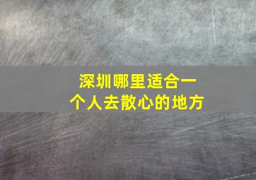 深圳哪里适合一个人去散心的地方