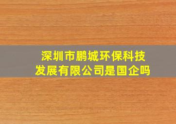 深圳市鹏城环保科技发展有限公司是国企吗