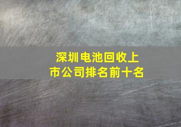 深圳电池回收上市公司排名前十名