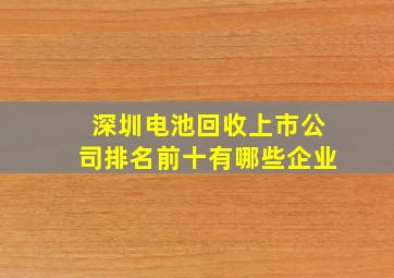 深圳电池回收上市公司排名前十有哪些企业