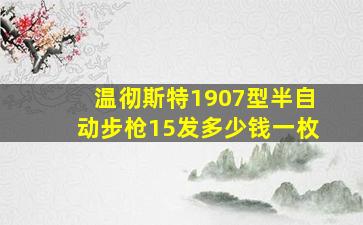 温彻斯特1907型半自动步枪15发多少钱一枚