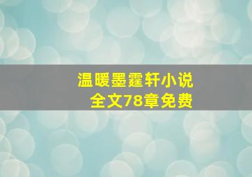 温暖墨霆轩小说全文78章免费