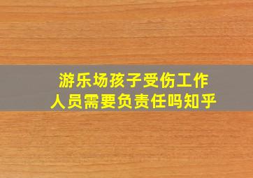 游乐场孩子受伤工作人员需要负责任吗知乎