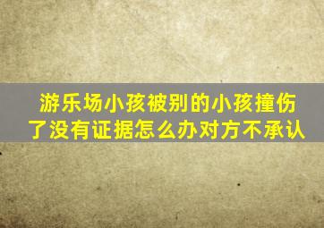 游乐场小孩被别的小孩撞伤了没有证据怎么办对方不承认