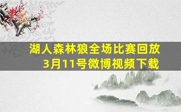 湖人森林狼全场比赛回放3月11号微博视频下载