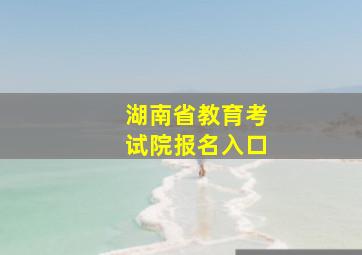 湖南省教育考试院报名入口