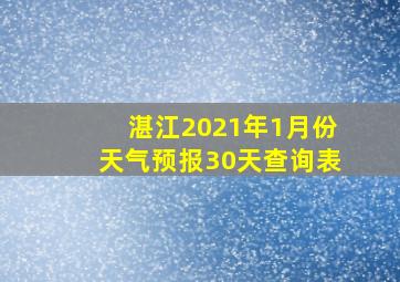 湛江2021年1月份天气预报30天查询表