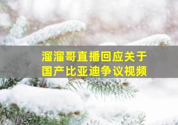 溜溜哥直播回应关于国产比亚迪争议视频