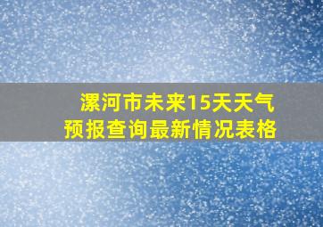 漯河市未来15天天气预报查询最新情况表格