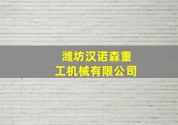 潍坊汉诺森重工机械有限公司