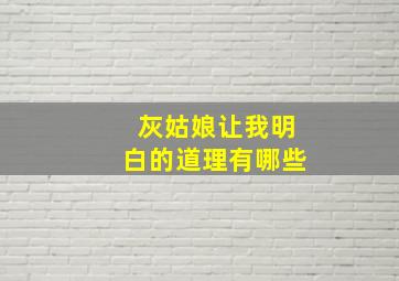 灰姑娘让我明白的道理有哪些