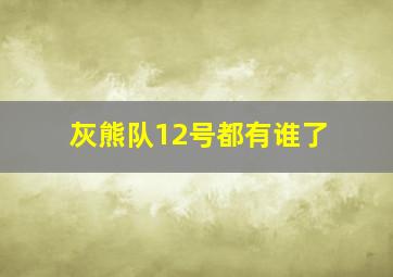 灰熊队12号都有谁了