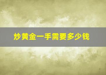 炒黄金一手需要多少钱