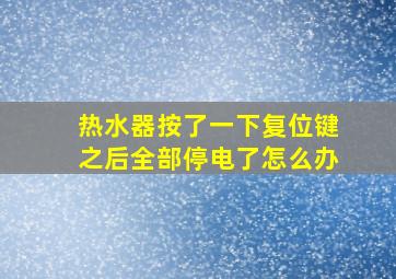 热水器按了一下复位键之后全部停电了怎么办