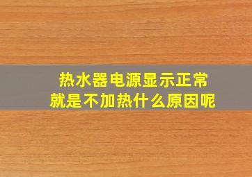 热水器电源显示正常就是不加热什么原因呢