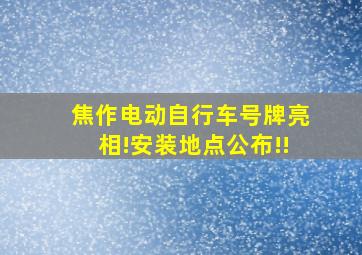 焦作电动自行车号牌亮相!安装地点公布!!