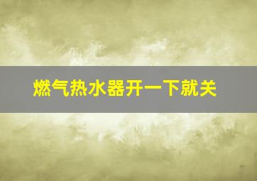 燃气热水器开一下就关