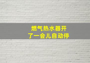 燃气热水器开了一会儿自动停