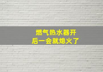 燃气热水器开后一会就熄火了