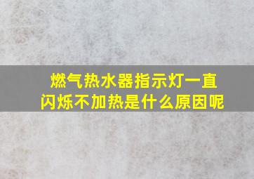 燃气热水器指示灯一直闪烁不加热是什么原因呢