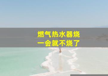 燃气热水器烧一会就不烧了