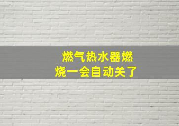 燃气热水器燃烧一会自动关了