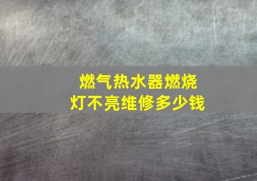 燃气热水器燃烧灯不亮维修多少钱