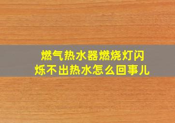 燃气热水器燃烧灯闪烁不出热水怎么回事儿