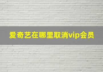 爱奇艺在哪里取消vip会员