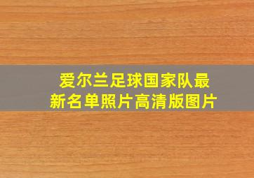 爱尔兰足球国家队最新名单照片高清版图片