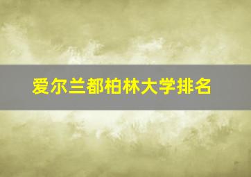 爱尔兰都柏林大学排名