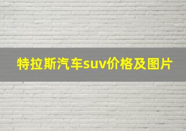 特拉斯汽车suv价格及图片