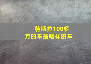 特斯拉100多万的车是啥样的车