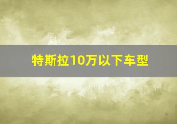 特斯拉10万以下车型