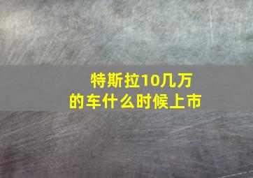 特斯拉10几万的车什么时候上市