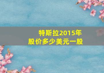 特斯拉2015年股价多少美元一股