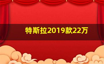 特斯拉2019款22万