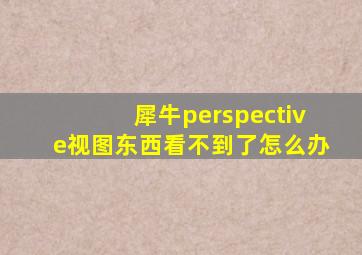 犀牛perspective视图东西看不到了怎么办