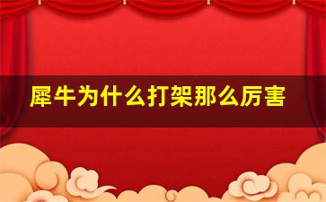 犀牛为什么打架那么厉害