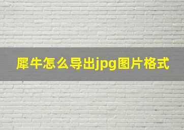 犀牛怎么导出jpg图片格式