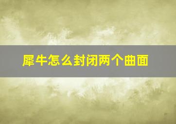 犀牛怎么封闭两个曲面